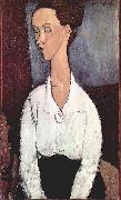Amedeo Modigliani Portrat der Lunia Czechowska mit weiber Bluse oil painting artist